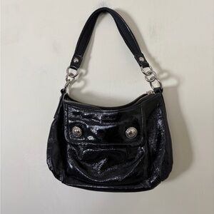 Vintage Y2K Coach mini Hobo Bag Soho Hobo Crescent Satchel Black Patent Leather